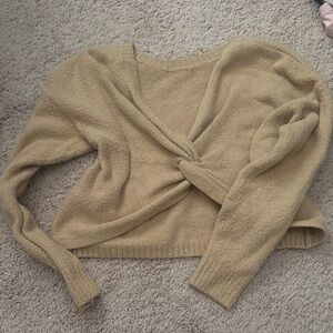 Cozy Reversible Tan Knitted Sweater